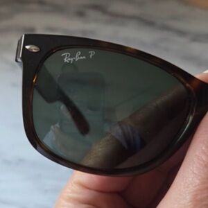 Ray-Ban POLARIZED RB 2132 New Wayfarer 55/18 Matte Dark Tortoise NEVER WORN!